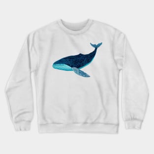 Whale Blue Neon Glow Artistic Crewneck Sweatshirt